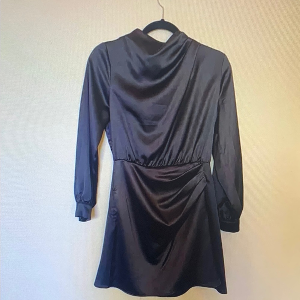 Elegant Black Satin Dress